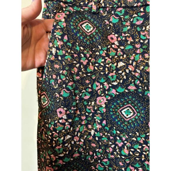 J.CREW Floral Skimmer Cropped Ankle Trouser Pants Womens Size 6 High Rise - Picture 3 of 6